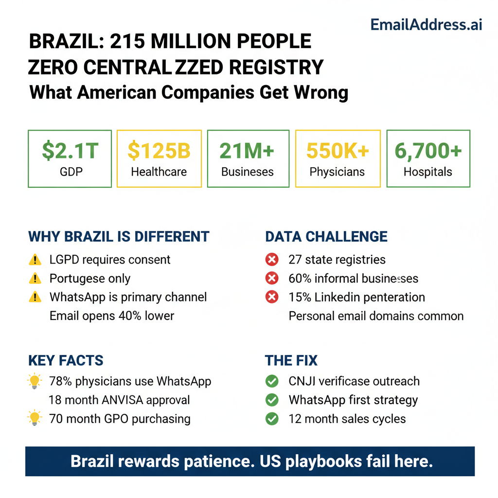 Brazil HCP B2B, Brazil HCP Data Infographic