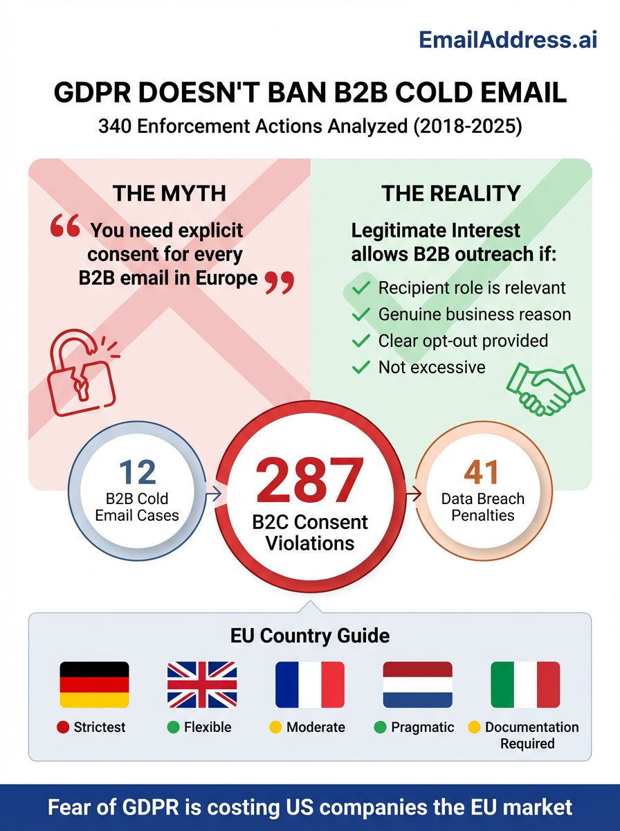 EU GDPR, Europe Email Data Infographic