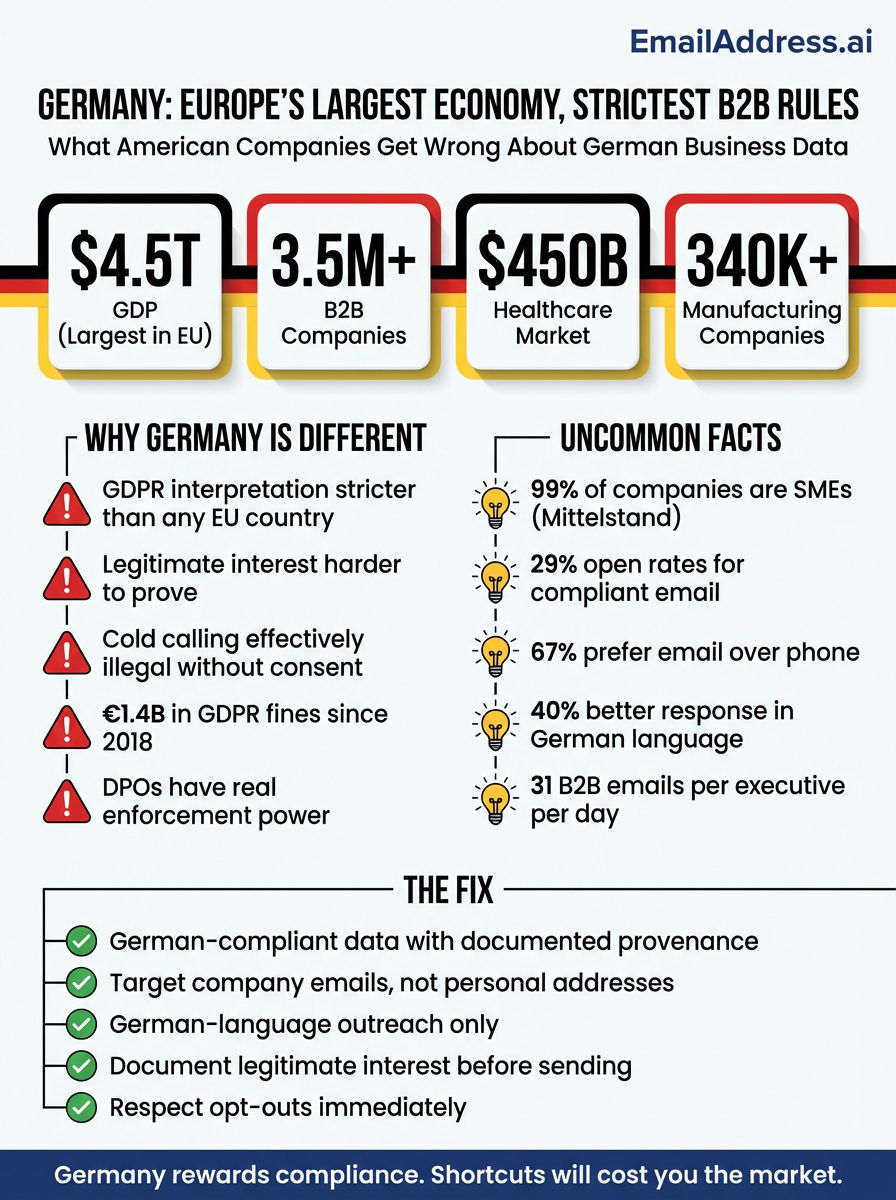 Germany B2B, Europe B2B Data Infographic