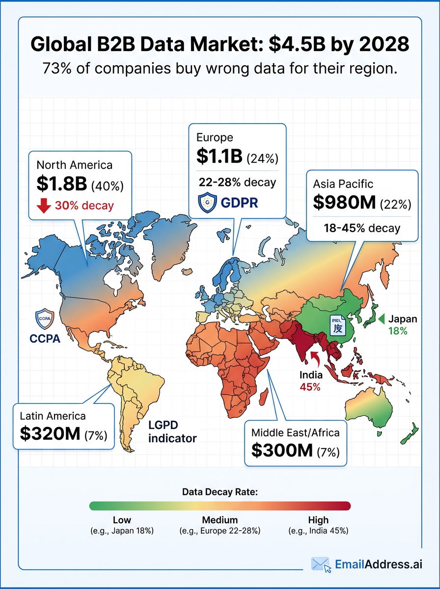 Global Contact Data Market, Global B2B Data Infographic