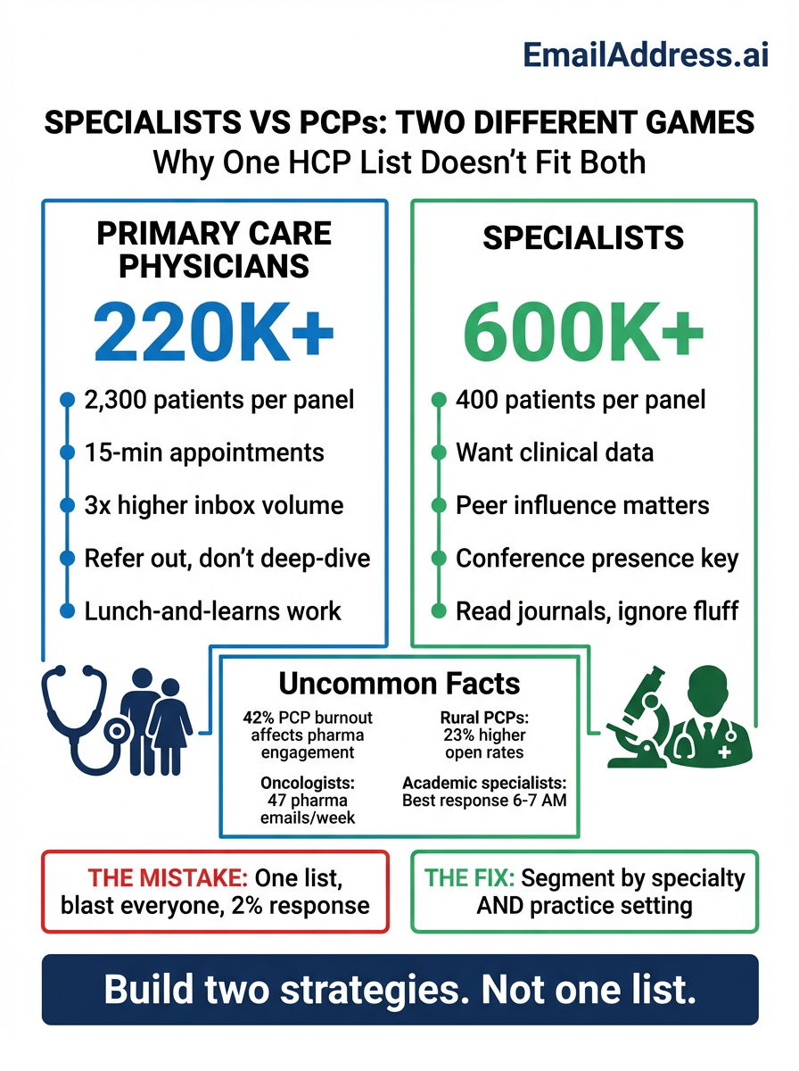 PCP Specialists, US HCP Data Infographic