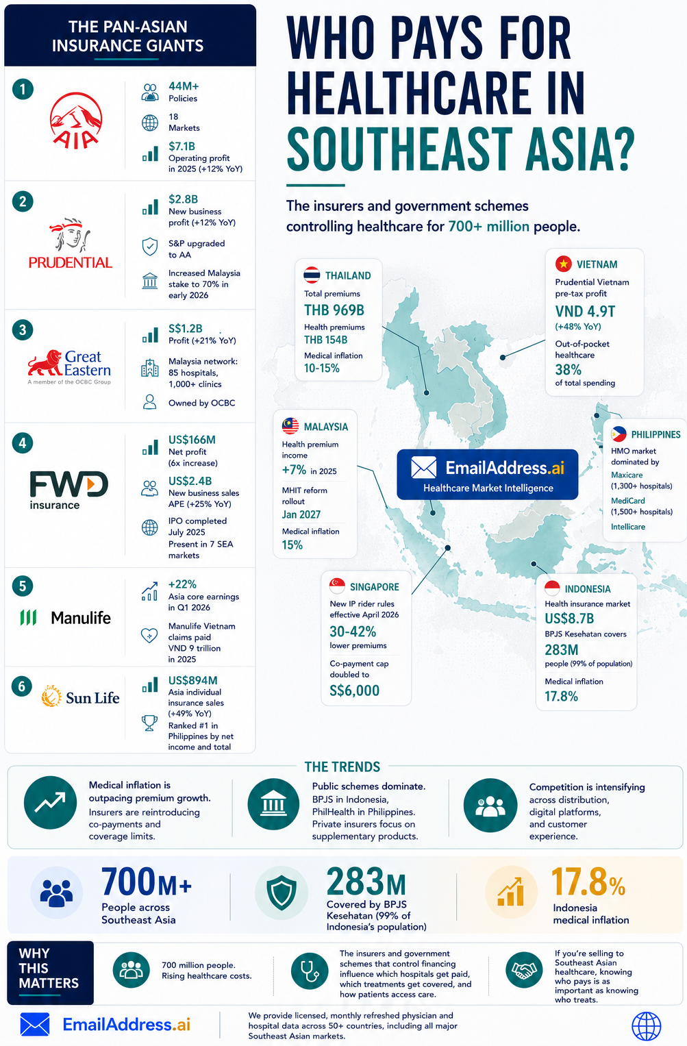 SEA Insurance Giants, SEA Payers Infographic