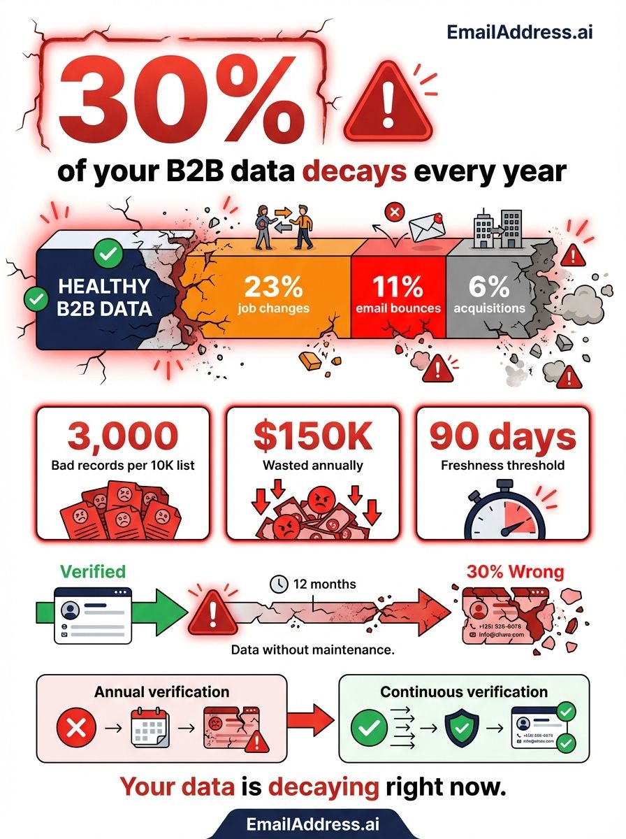 B2B Data Decay, Global B2B Data Infographic