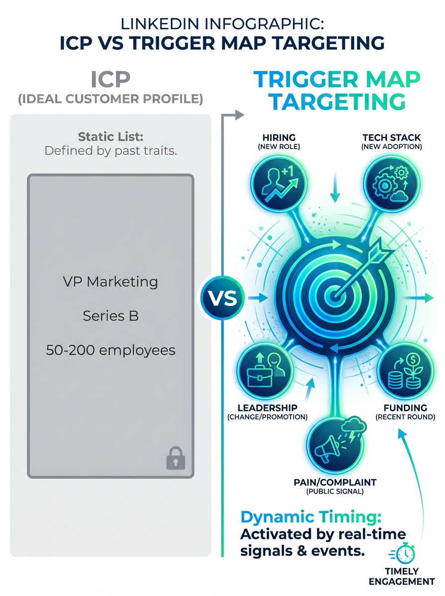 Icp Vs Trigger, Global B2B Data Infographic