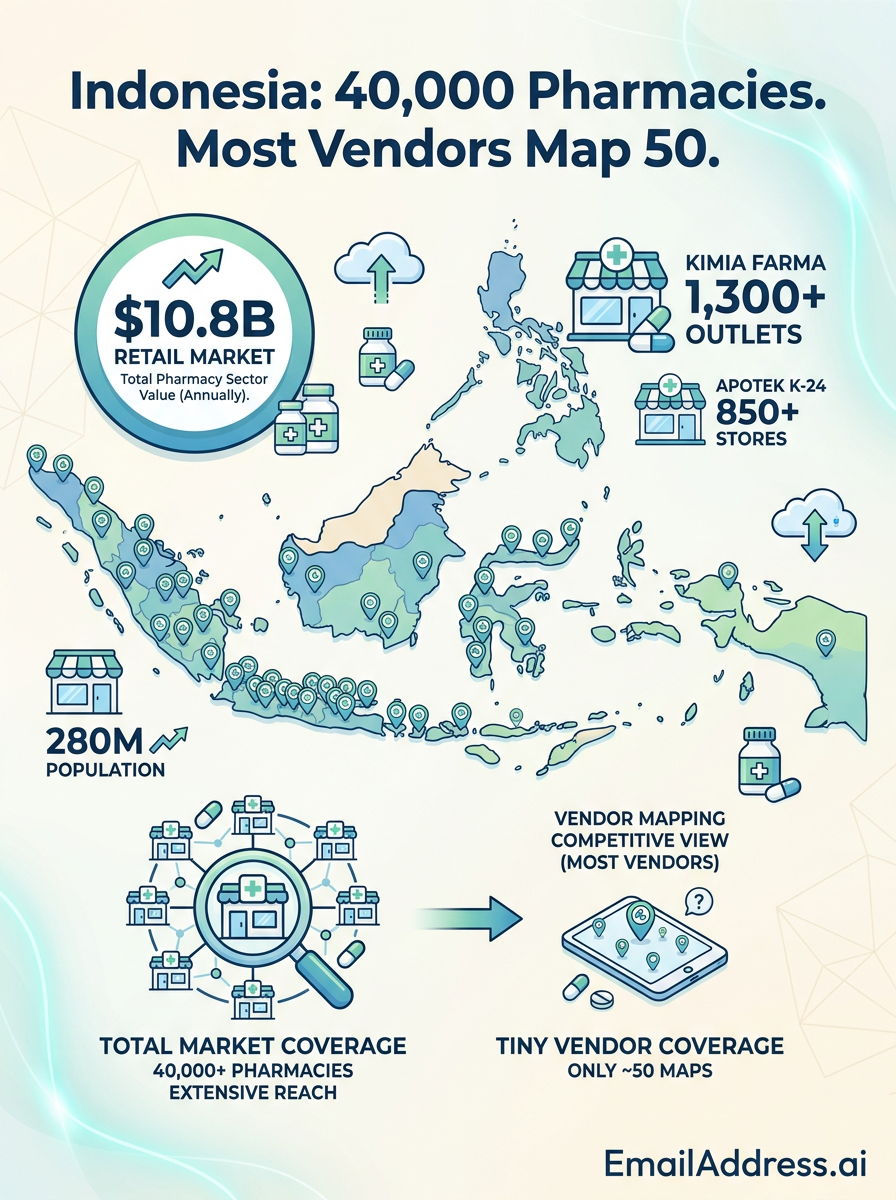 Indonesia Pharmacies, SEA Hospitals Infographic