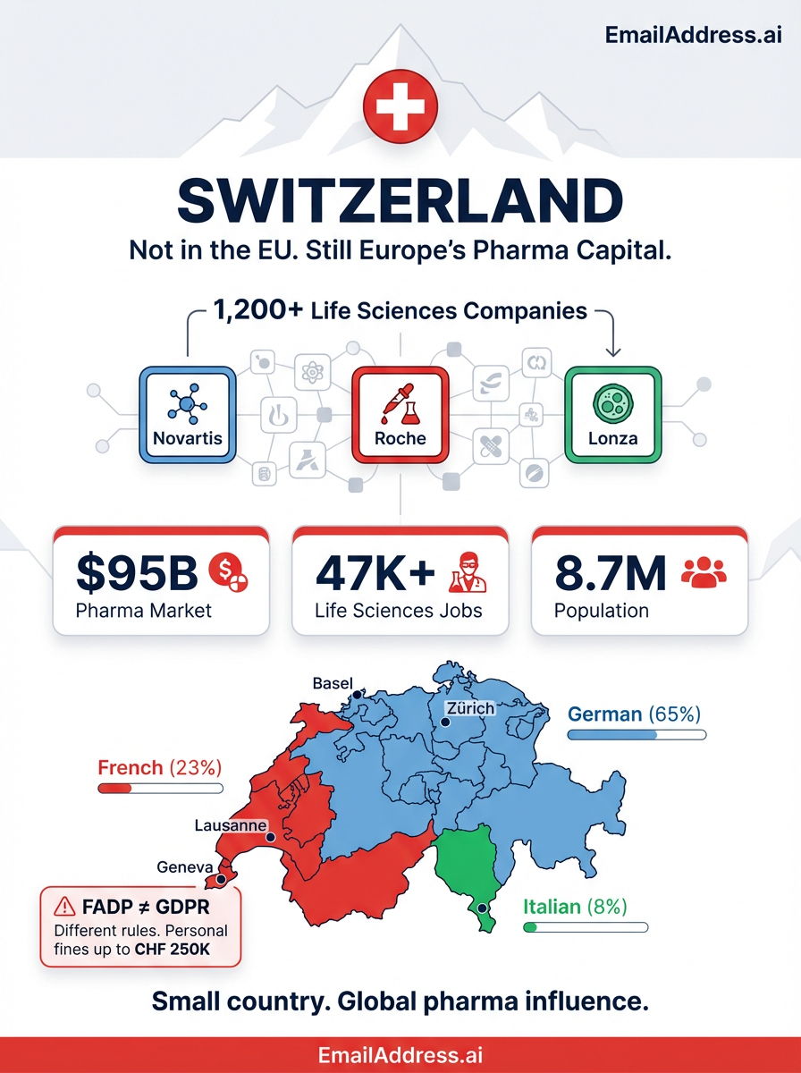 Swiss Data, Europe B2B Data Infographic